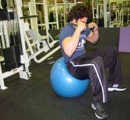 Low pulley Swiss ball crunches 2