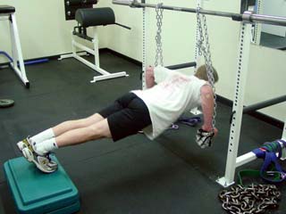 Suspended chain push-ups